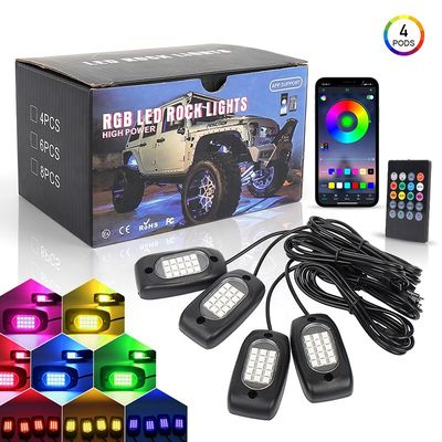 luces campo a través de Underglow del coche 12V 4x4, 4PCS LED Underglow para los camiones